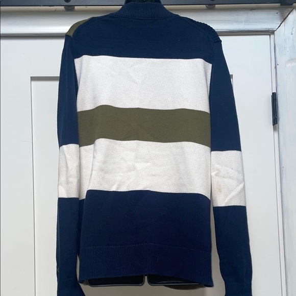 Nautica Men's Cardigan in Navy, Olive, and White - Picture 7 of 8